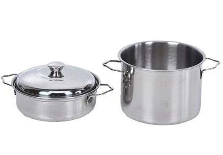 Merkpol, zestaw naczyń metalowych, 2 elementy