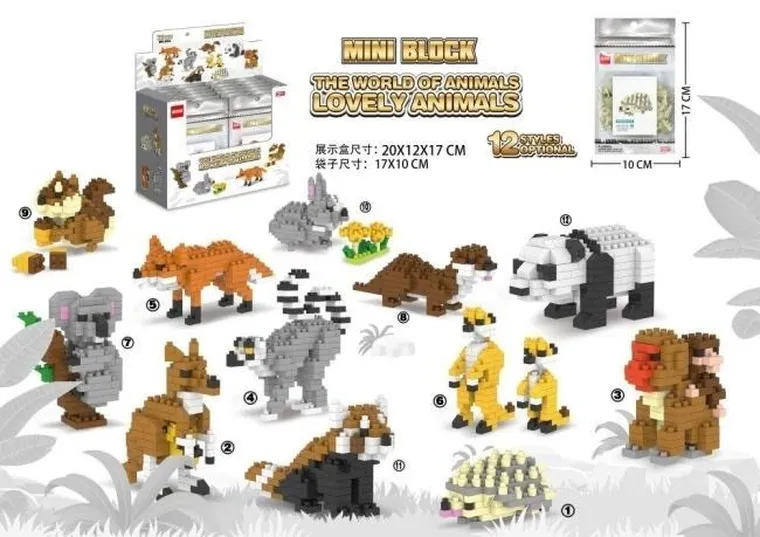 Merkpol, zwierzęta, klocki konstrukcyjne, 1 szt.