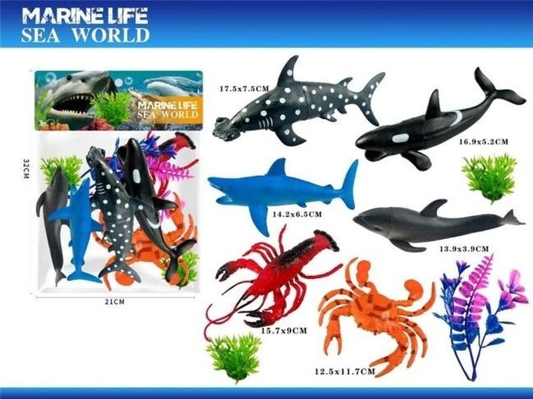 Merkpol, zwierzęta morskie, zestaw figure, 6 szt.