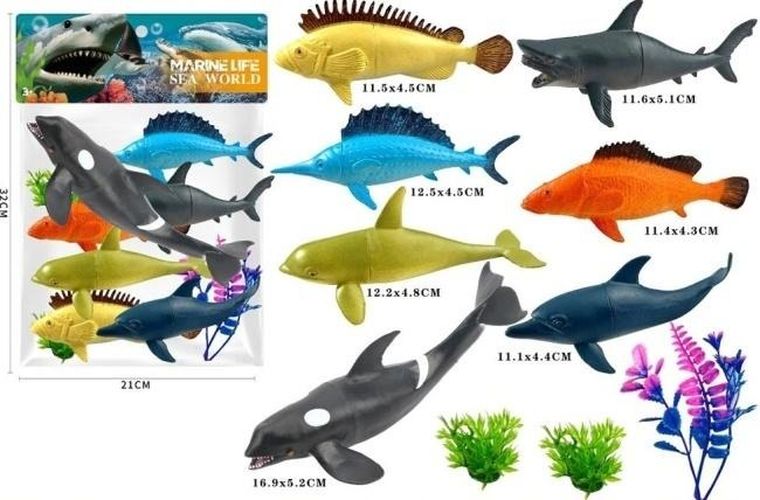 Merkpol, zwierzęta morskie, zestaw figurek