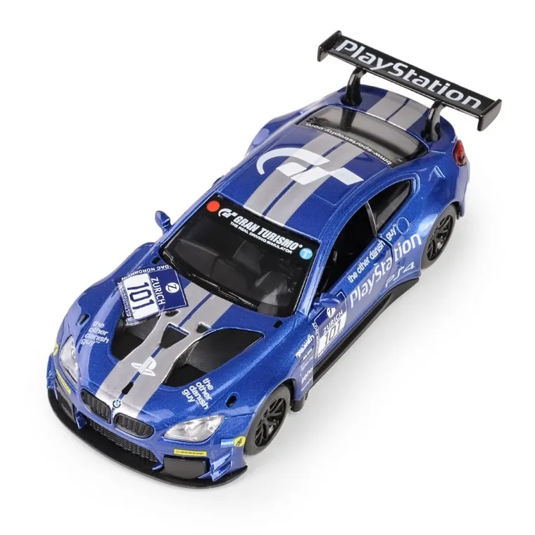 Metal Speed Zone, BMW M6 GT3, pojazd, model metalowy, niebieski, 1:44