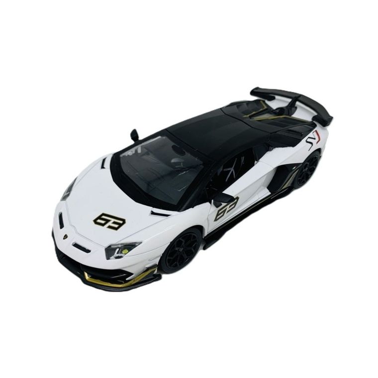 Metal Speed Zone, Lamborghini Aventador SVJ, pojazd, model metalowy, biały, 1:24