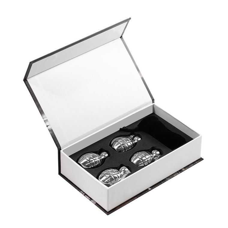 Metalowe granaty do drinków, srebrny