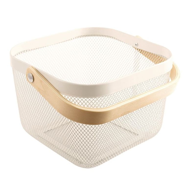 Metalowy koszyk na owoce, ecru