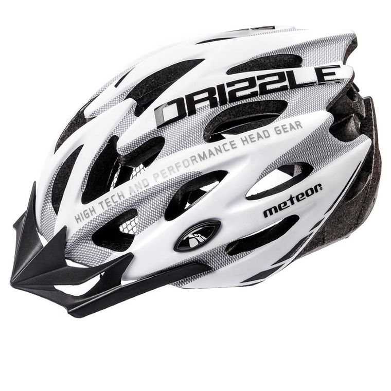 Meteor, Drizzle, MV29, kask rowerowy, rozmiar M, 55-58 cm, biało-szary