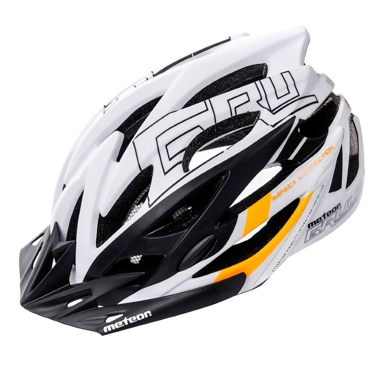 Meteor, Gruver, kask rowerowy, rozmiar S, 52-56 cm, biało-czarny