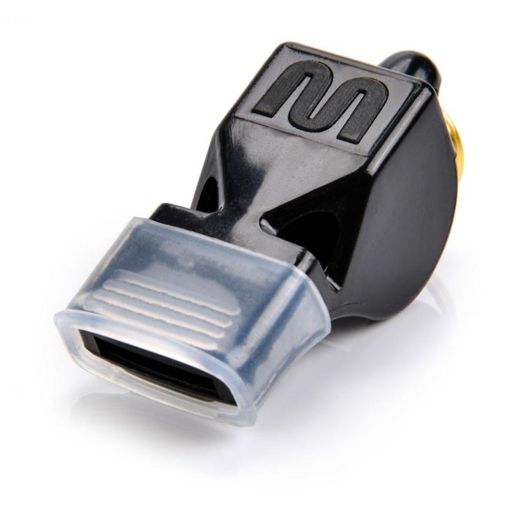 Meteor, gwizdek z silikonowym ustnikiem, czarny