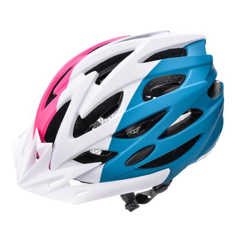 Meteor, kask rowerowy, Marven, L 58-61 cm, różowy/biały/morski