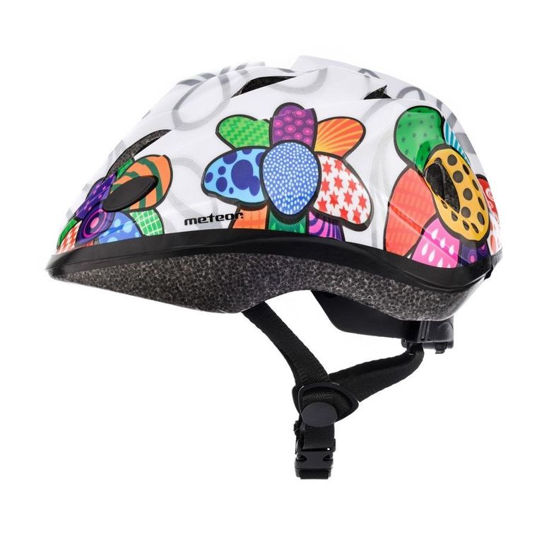 Meteor, kask rowerowy, S 48-52 cm, Colourful flowers