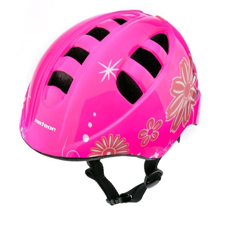 Meteor, kask rowerowy, S 48-52 cm, różowy/biały