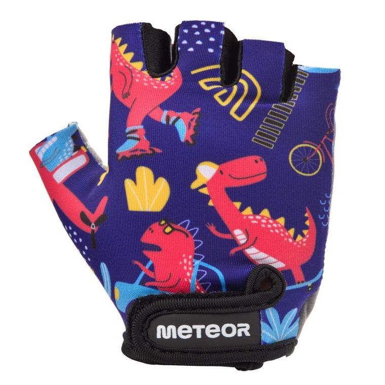 Meteor, Kids, rękawiczki rowerowe, dino cars, rozmiar S