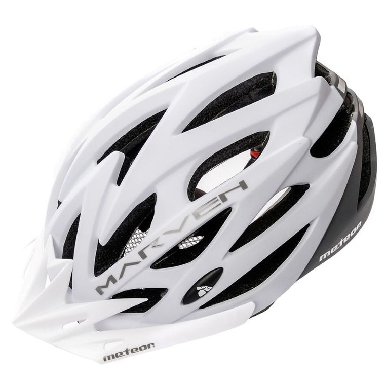 Meteor, Marven, kask rowerowy, rozmiar L, 58-61 cm, biało-szary