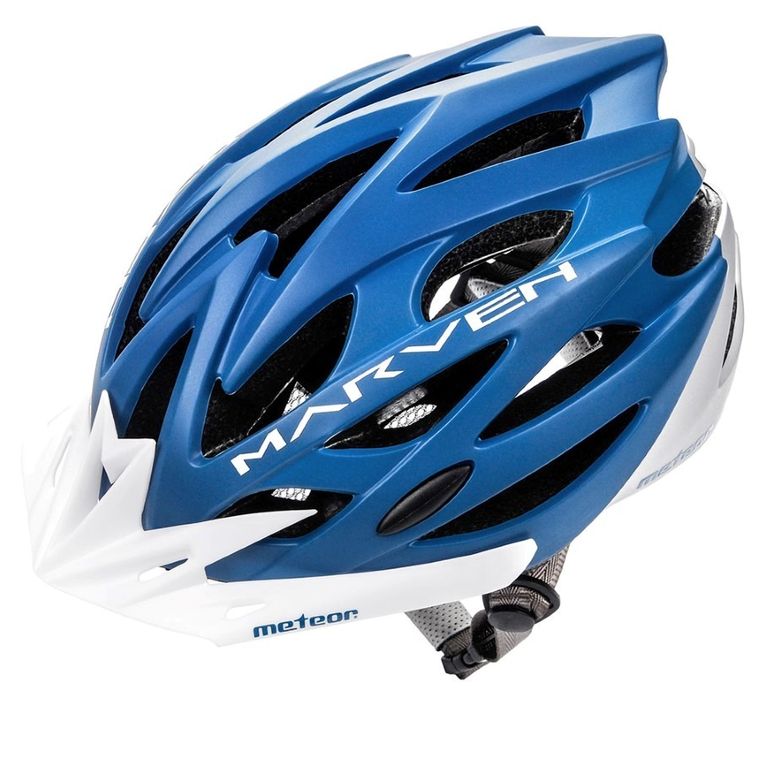 Meteor, Marven, kask rowerowy, rozmiar L, 58-61 cm, niebiesko-biały