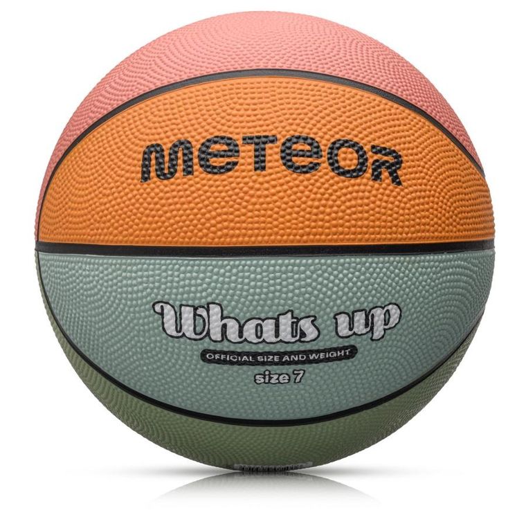 Meteor, What's up, piłka koszykowa, jasnoniebieski-pomarańczowy, rozmiar 7