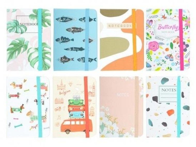 MFP, brulion z gumką A7, 80 kartek, linia, mix, 1 szt.