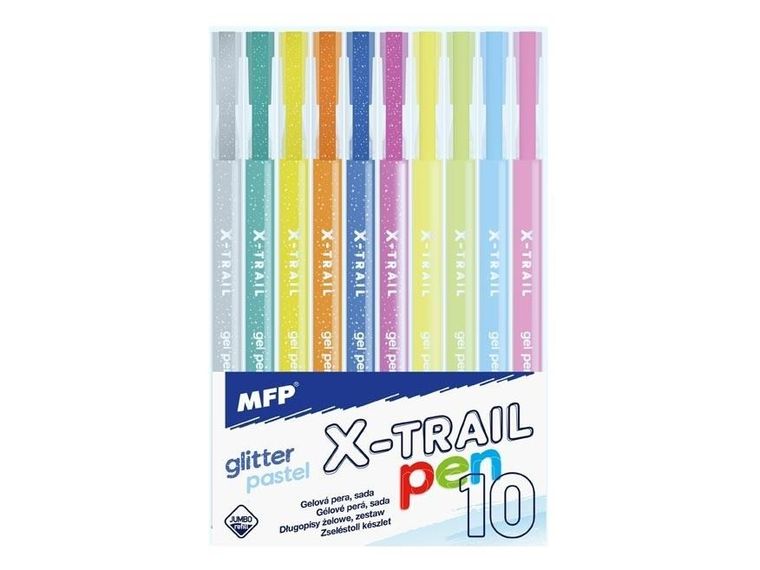 MFP, długopisy żelowe, brokatowe pastelowe, 10 szt.