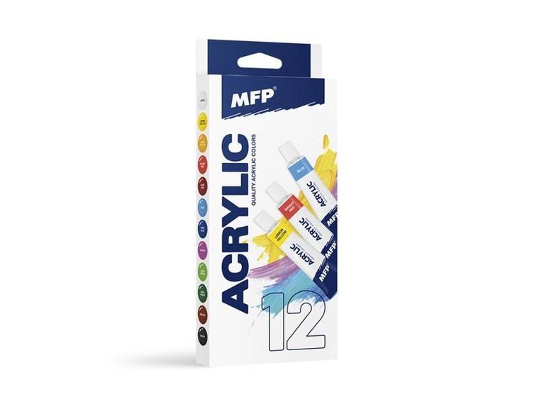 MFP, farby akrylowe, 12 kolorów, 12 ml