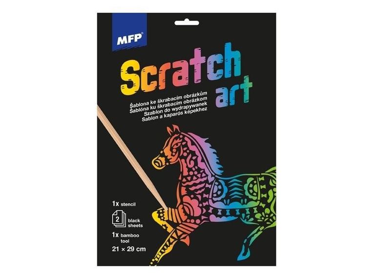 MFP, szablon do wydrapywanki, A4, Koń + 2 kartki