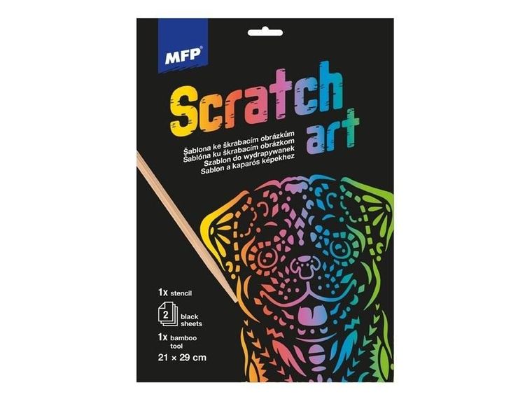 MFP, szablon do wydrapywanki, A4, Pies + 2 kartki