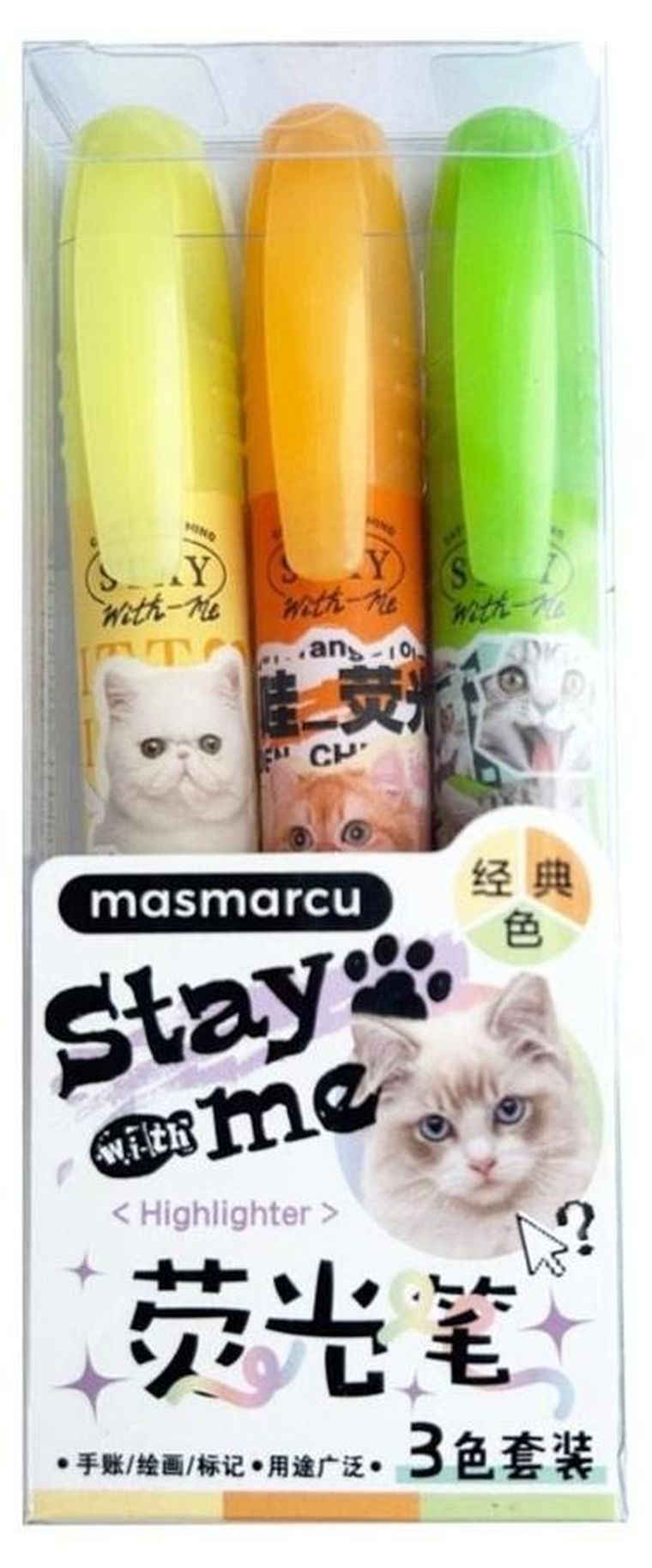 M&G, Cats, zakreślacze, 3 szt.