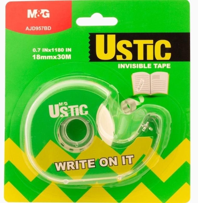 M&G, Invisible, taśma klejąca z podajnikiem, 18 mm x 30m