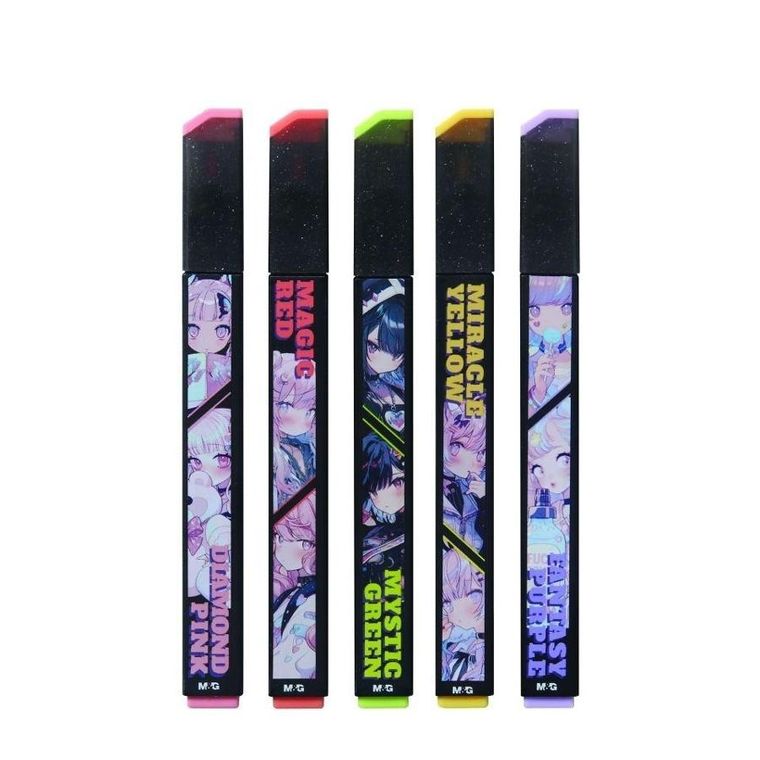 M&G, Manga Pink Fantasy, zakreślacze, 5 kolorów