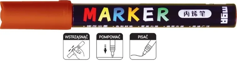 M&G, marker akrylowy, brązowy czerwonawy, 1-2 mm