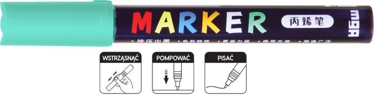M&G, marker akrylowy, jasnozielony, 1-2 mm