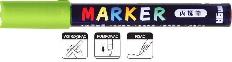 M&G, marker akrylowy, zielony żółtawy, 1-2 mm