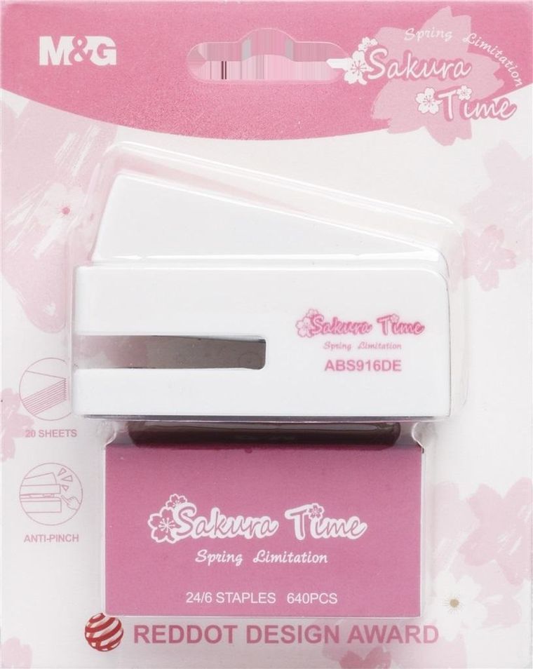 M&G, Sakura, zszywacz mini, 24/6, 20 kartek