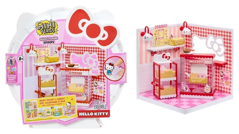 MGA's Miniverse, Make It Mini, Hello Kitty, Sanrio Playset, kawiarenka, zestaw z mini akcesoriami