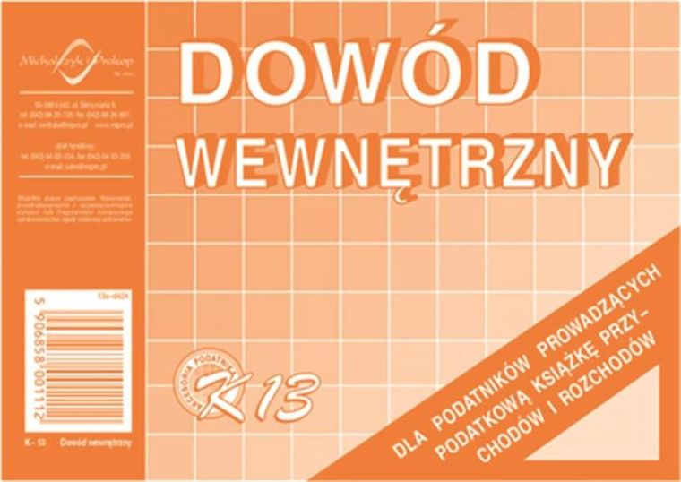 Michalczyk i Prokop Druki, druk A6, dowód wewnętrzny, K-13
