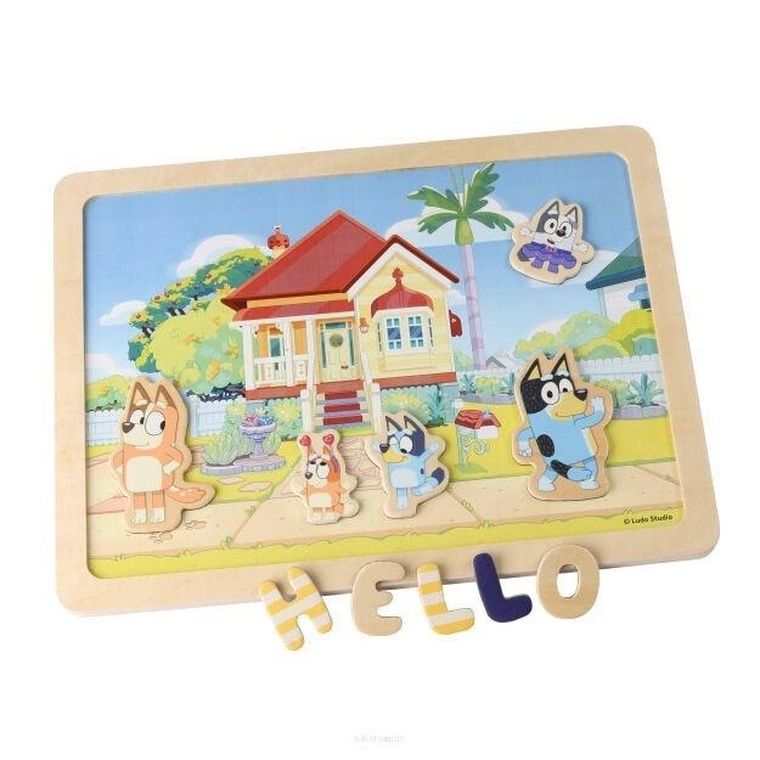 Micki, Bluey, dwustronna tablica magnetyczna, zestaw z literkami i obrazkami