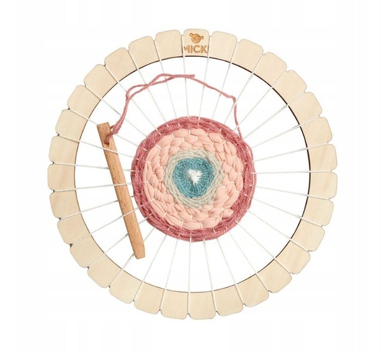 Micki, krosno okrągłe, ramka do tkania, zestaw kreatywny, 21 cm