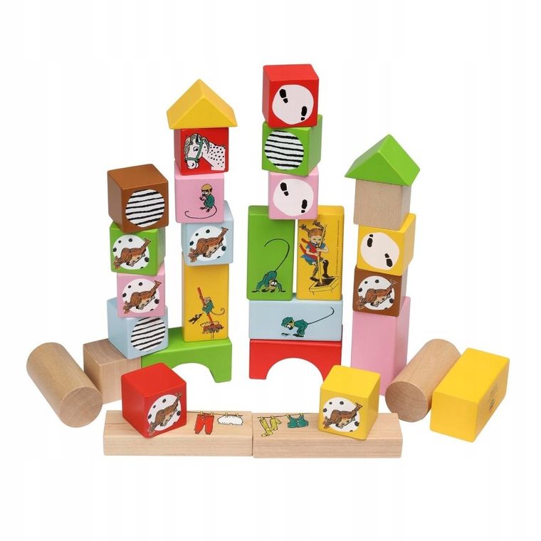 Micki, Pippi, klocki drewniane, 30 elementów