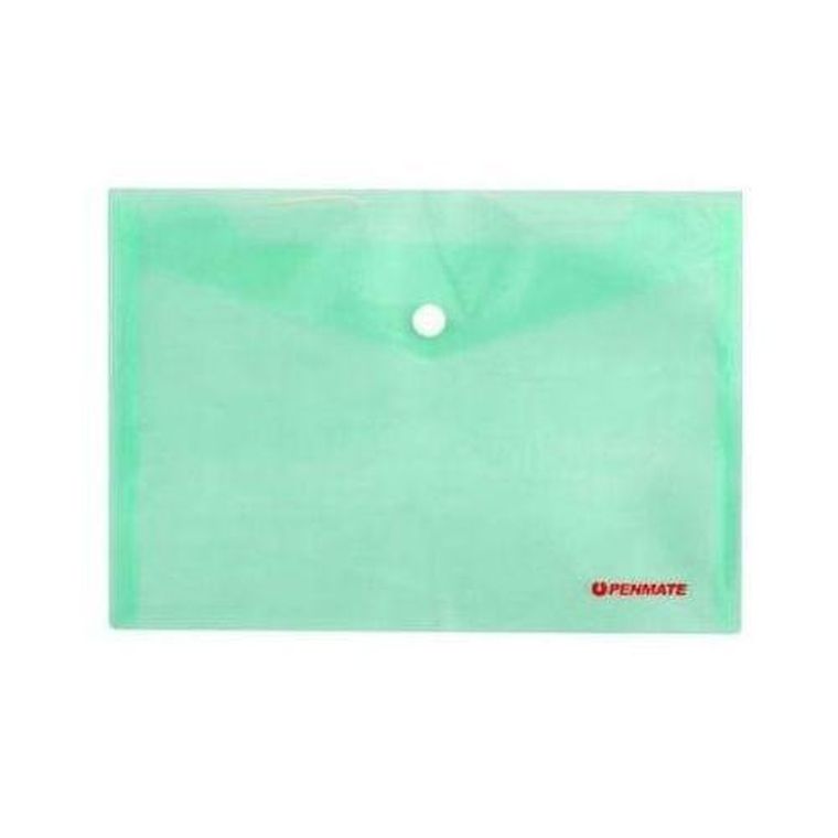 Micro, teczka kopertowa na zatrzask, A4, przeźroczysta, zielona, 1 szt.