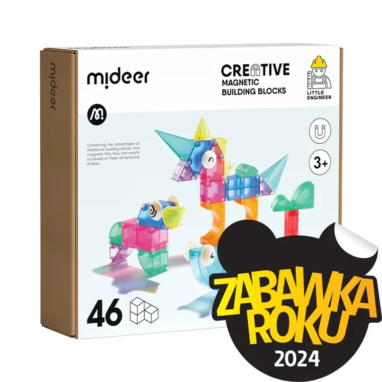 Mideer, klocki magnetyczne 3D, 46 elementów
