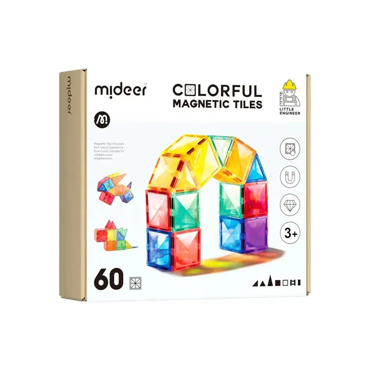Mideer, klocki magnetyczne, 60 elementów