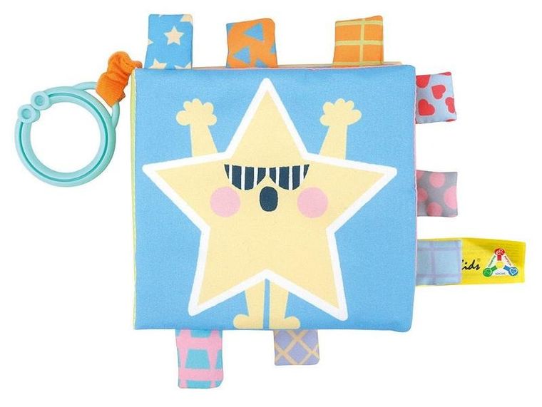 Miękka książeczka dwustronna do zawieszenia na wózku, foteliku, kształty