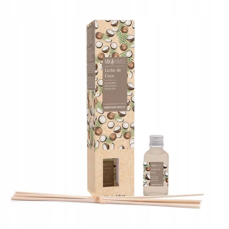 Mikaromas, patyczki zapachowe, mleczko kokosowe, 30 ml