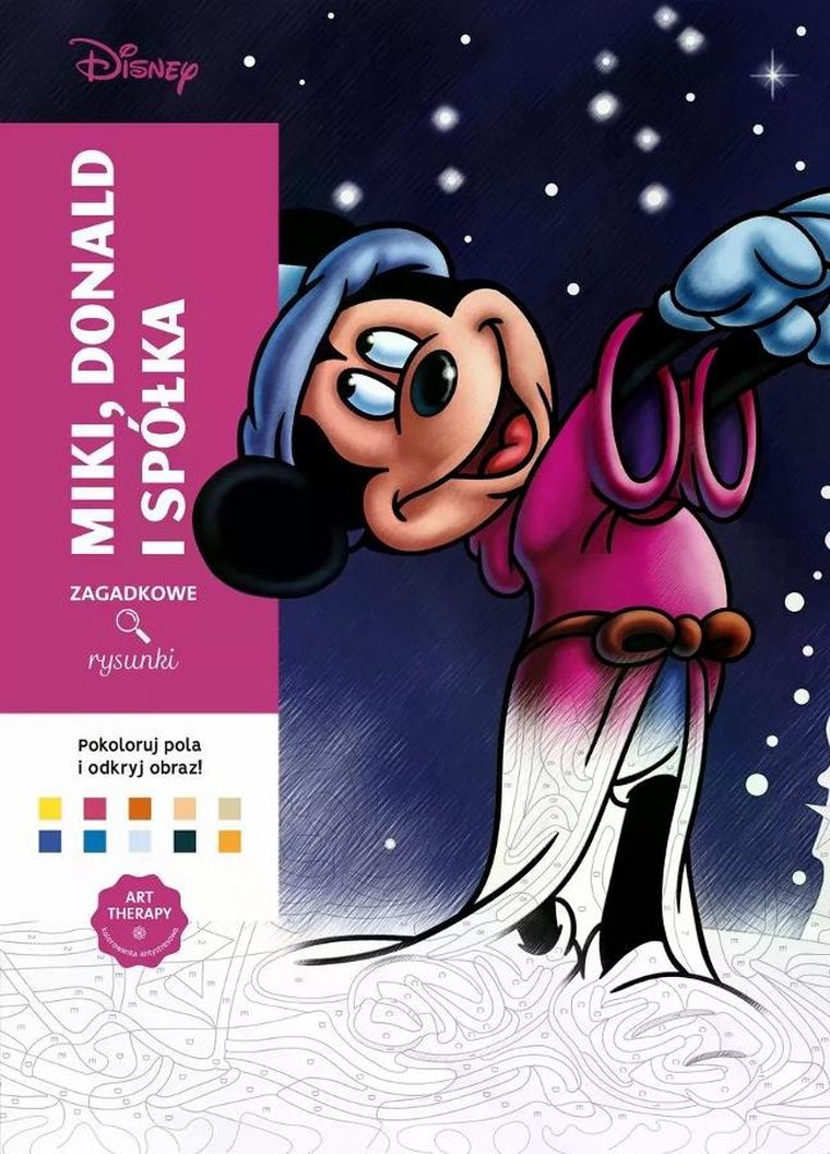 Miki, Donald i spółka. Zagadkowe rysunki. Art therapy. Kolorowanka antystresowa