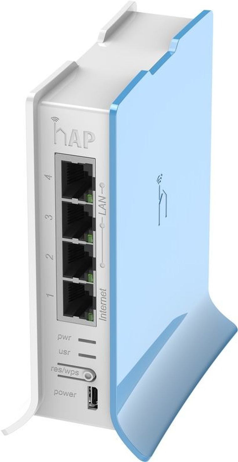 MikroTik, hAP lite tower, router WiFi, RB941-2nD-TC, 2,4GHz, 4xRJ45 100Mb/s