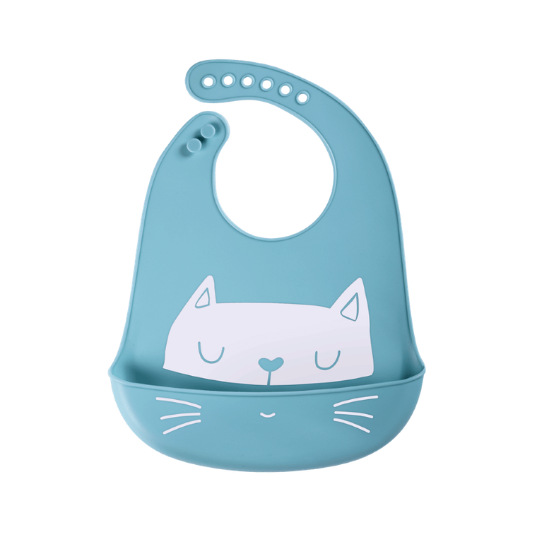 Mila, śliniaczek silikonowy z kieszonką, kotek