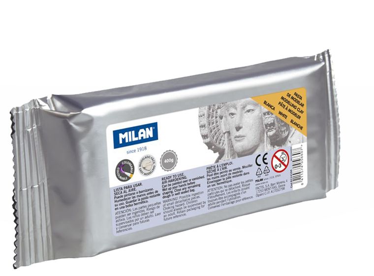 Milan, Air-Dry, glina do modelowania, biała, 400 g