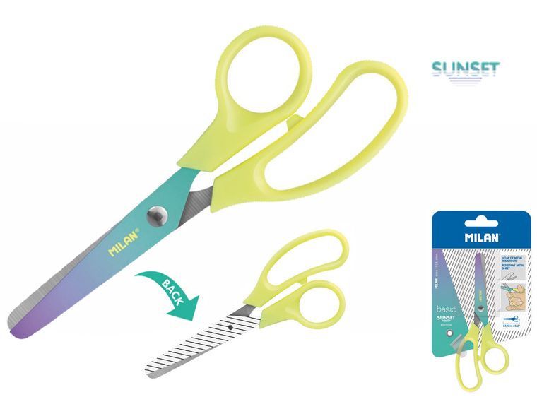 Milan, Basic Sunset, nożyczki szkolne, żółte