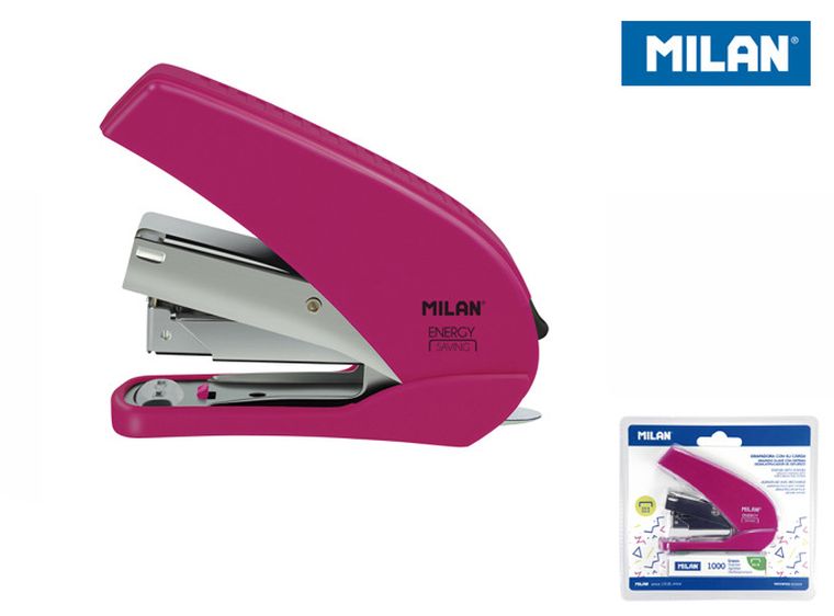 Milan, Energy Saving, zszywacz 9 cm, róż