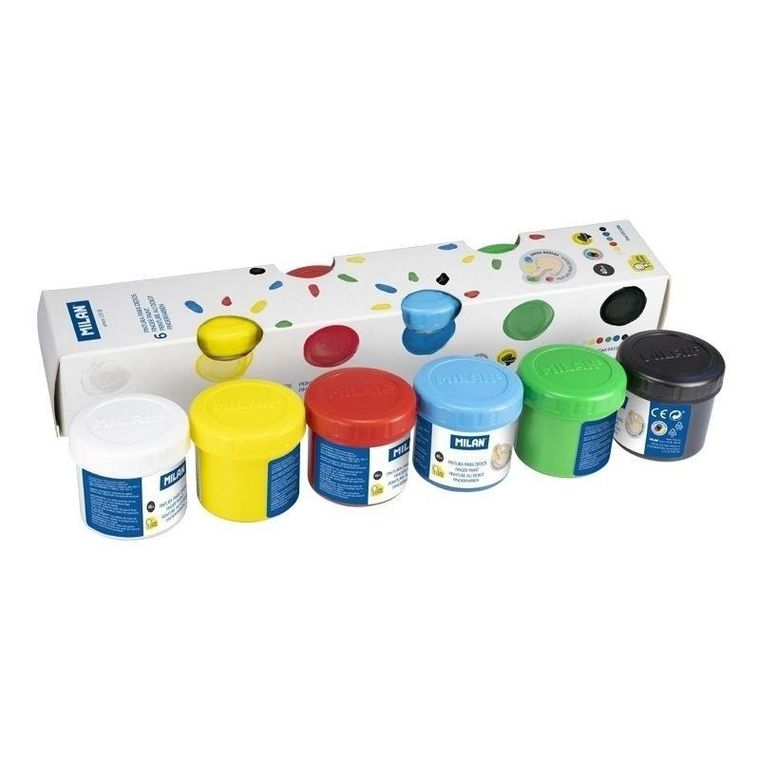 Milan, farby do malowania palcami, 6 kolorów, 40 ml