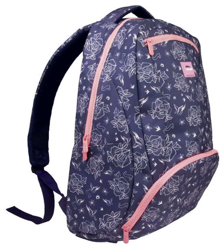 Milan, Flowers, plecak szkolny, niebieski