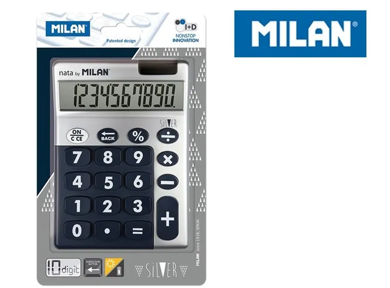 Milan, kalkulator, 10 pozycyjny, duże klawisze, niebieski