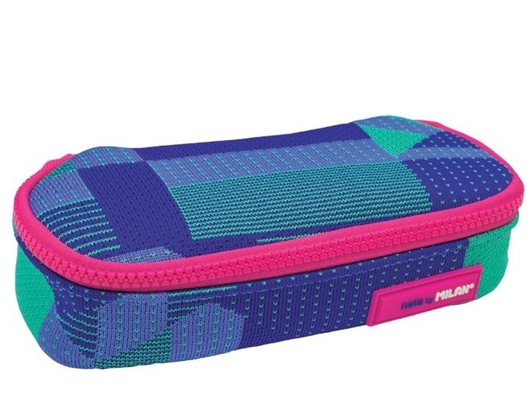 Milan, Knit, piórnik, owalny, fioletowy